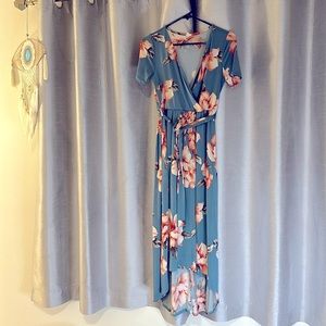 Pinkblush Maternity Floral Wrap V-Neck Dress